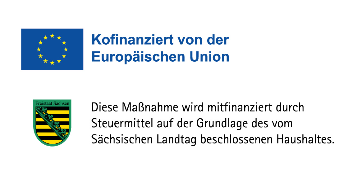 Förderlogos der europäischen Union und des Freistaates Sachsen